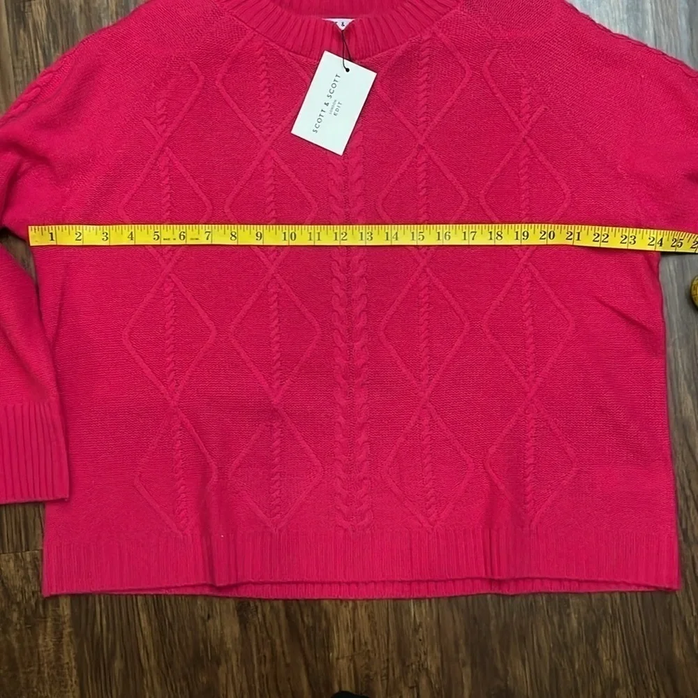 Scott & Scott London Wool & Cashmere Blend Sweater Hot pink Large